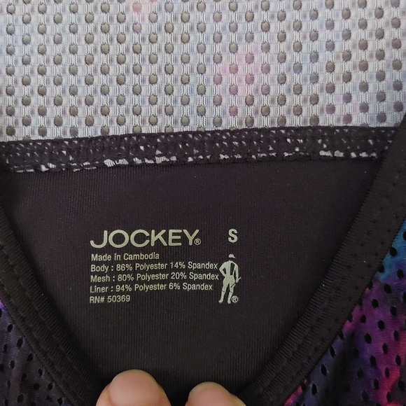 JOCKEY FANTASY FLORAL LONGLINE ATHLETIC RACERBACK SPORTS TANK BRA with BRA PADS - Picture 12 of 15